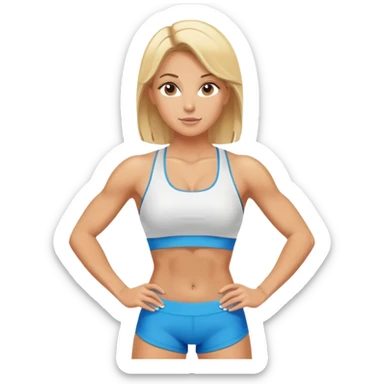 Blonde female hitler fitness trainer  sticker