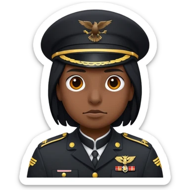 eine kleiner schwarzer rabe im military stil, normale emoji gesten sticker