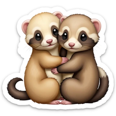 Ferret hugging a ferrets  sticker