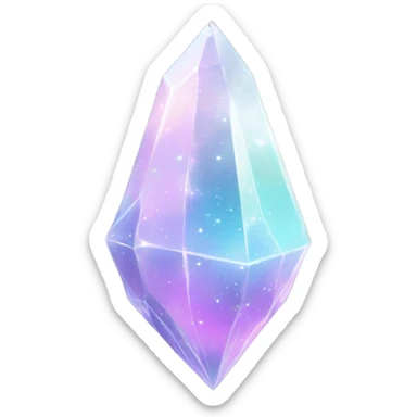 Pastel white iridescent nebula crystal shard sticker