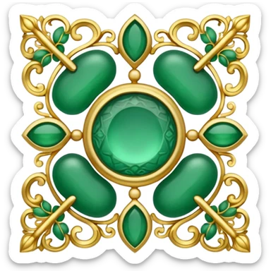 Jade and gold filigree sticker