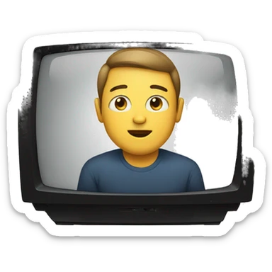 A guy with a tv for a head sticker