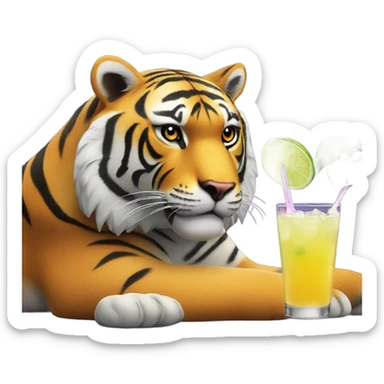LSU Mike the Tiger with margarita  sticker