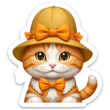 Cat With a Had anda a bow sticker