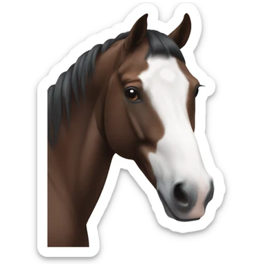 Bay horse with white stripe down face and nose  sticker