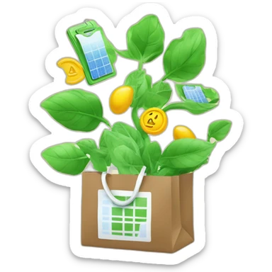 sustainable shopping finance renewable energy sticker