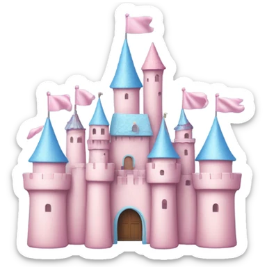 Light blue and light pink castle at Disneyland sticker