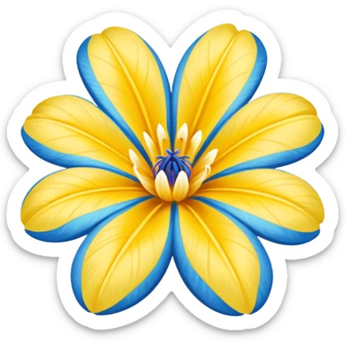 flor hawaiana azul con centro amarillo sticker