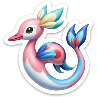 Colorful Exotic Meloetta-Swablu-Milotic-Cresselia-Primarina-Kirby-Fakémon-creature-hybrid sticker