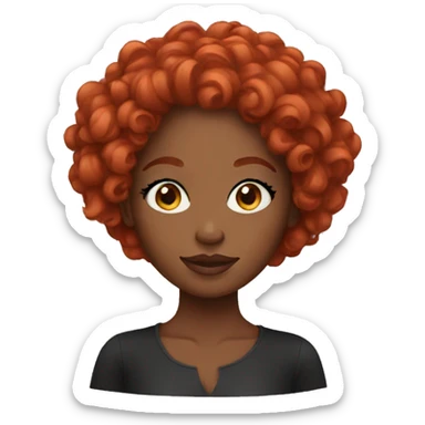 Redhead black girl with lashes sticker
