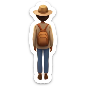 A person stands outside of a parked car on the side of a long, open road. They’re facing forward, gazing at a glowing sunset in the distance. The road stretches far ahead, symbolizing possibilities and new directions. The sky is warm and hopeful, with hints of light breaking through clouds.  sticker