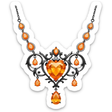 fantasy-magic-orange-necklace-diamonds sticker