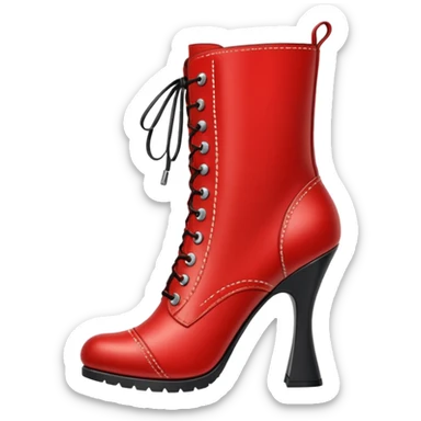 red letaher boots sticker
