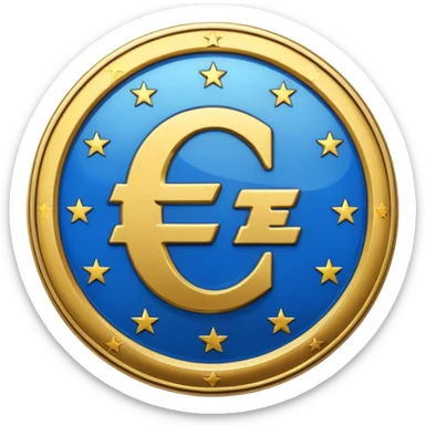 euro coin blue fun sticker