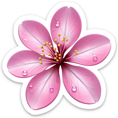 pink cherry blossom with sparkles sticker