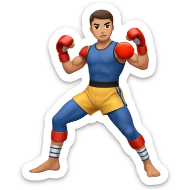 fighter kicking sticker