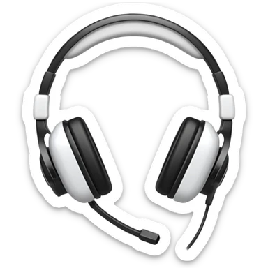 gamer headset classic style, like Apple emojis sticker