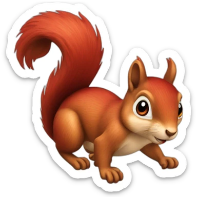 squirrel with a red forelock sticker