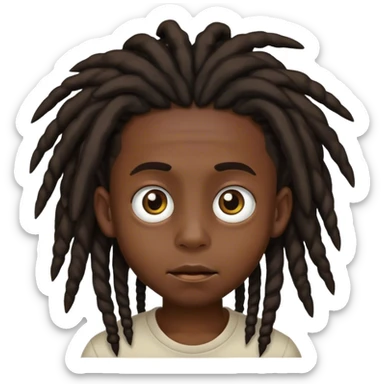 Big eyed big head black boy with dreadlocks  sticker