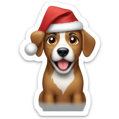 Christmas dog sticker