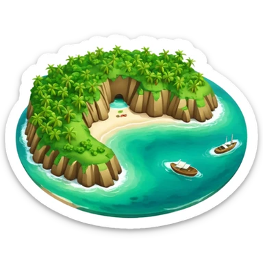 Créer un emoji représentant la Guadeloupe dans sa forme géographique réelle, vue du dessus sticker