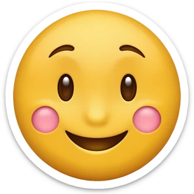 Round, yellow emoji looking left sticker