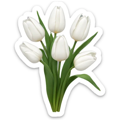 White tulips sticker
