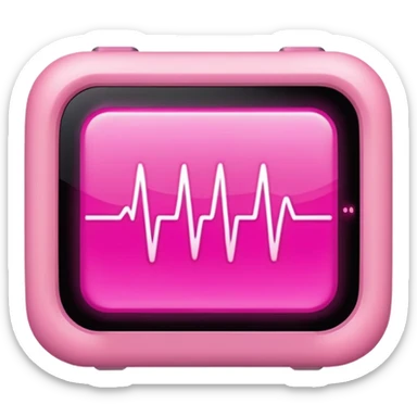 pink heartbeat monitor sticker
