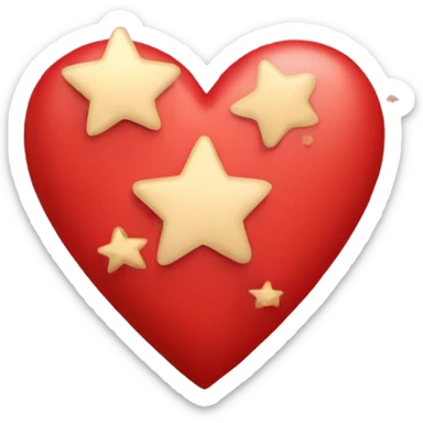 Red heart with stars sticker