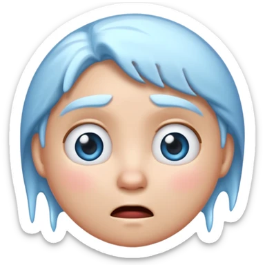  frozen distraught iOS emoji generic round sticker