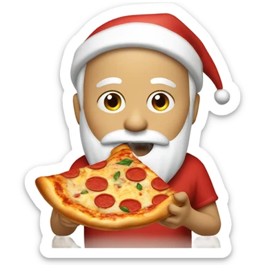 Santa Eating Pizza sticker