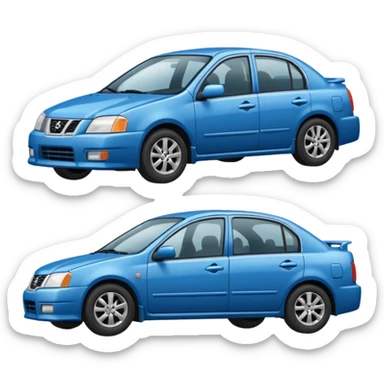 a sad blue Nissan Sentra sticker