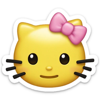 Yellow hello kitty emoji sticker