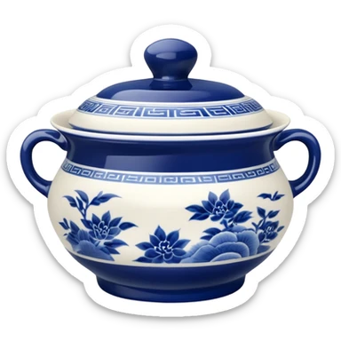blue chinese gaiwan without handles sticker
