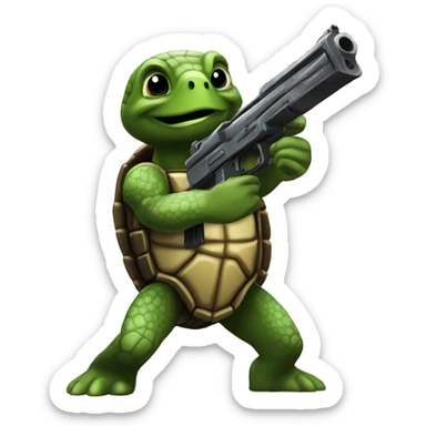Turtle with mw2 hand cannon sticker
