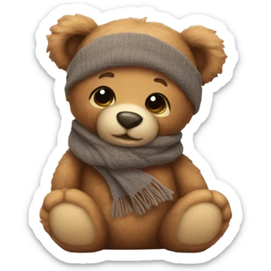 teddy bear with scarf sticker