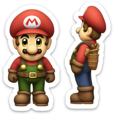 super mario waering tradional bavarion clothes like going to the octobergest sticker