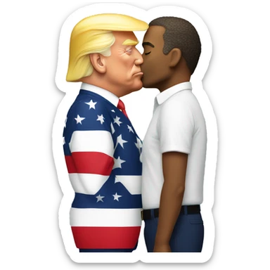 donald trump kissing joe biden sticker