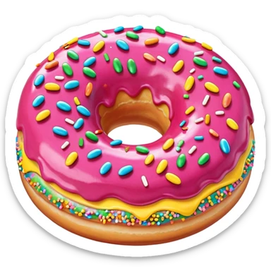 Donut, rose avec des vermicelles sticker