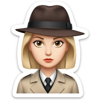 Штирлиц in a classic spy outfit, serious expression sticker