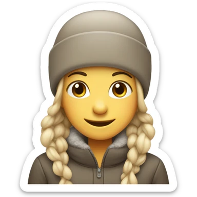 smiling girl in winter hat sticker