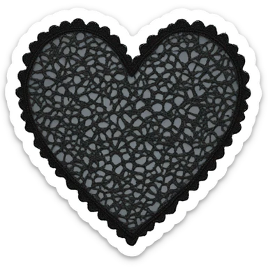 Black lace heart sticker