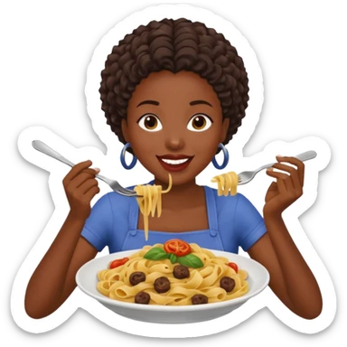 the black woman who eats pasta sticker