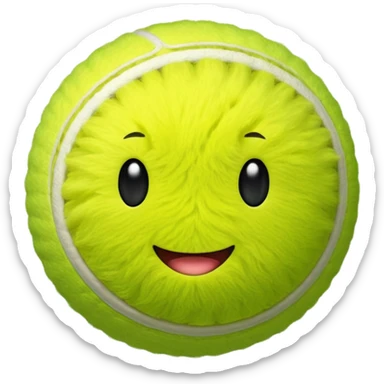 tennis ball bright fuzzy sphere sticker