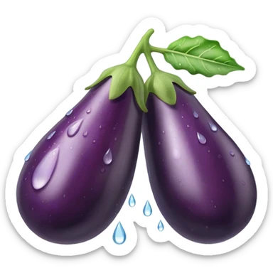 Aubergine avec des gouttes d’eau  sticker