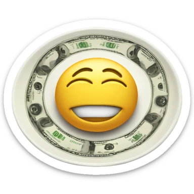 dollars on a  big dish sticker