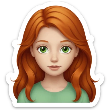 Beautiful ginger head girl with long hair and light green eyes sticker