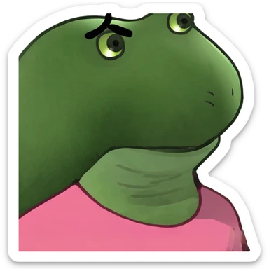 Girl with brown curly mid length hair and brown eyes wearing pink sticker