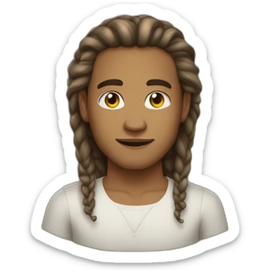 strong young light-skinned israelite man mid length hair sticker