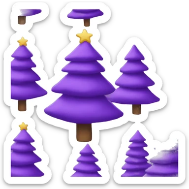 Purple Christmas tree sticker